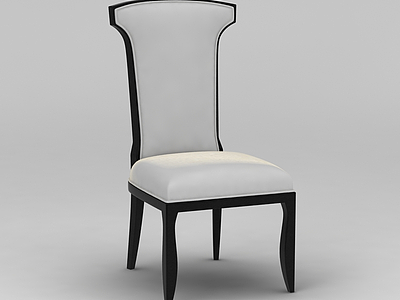 3d现代简约白色餐椅模型