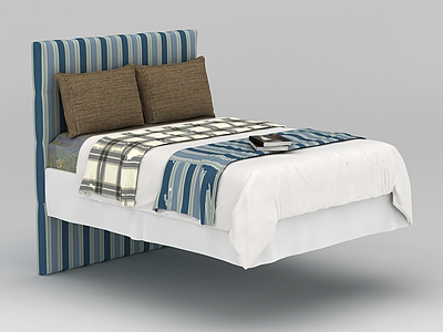 3d地中海卧室大床免费模型