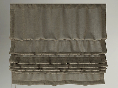 日式布艺窗帘模型