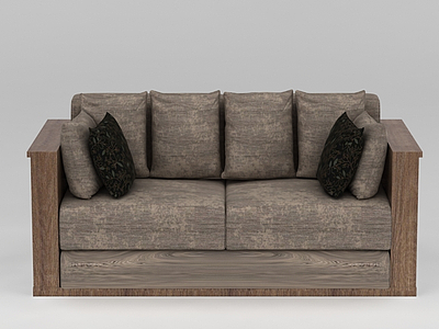 中式简约沙发模型3d模型