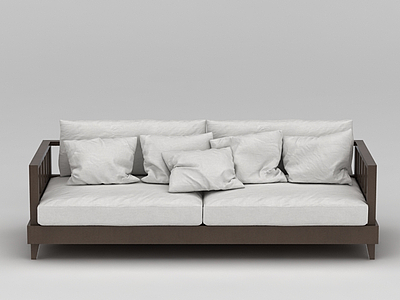 3d新中式木质沙发免费模型