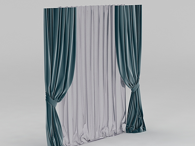 绒面窗帘模型3d模型