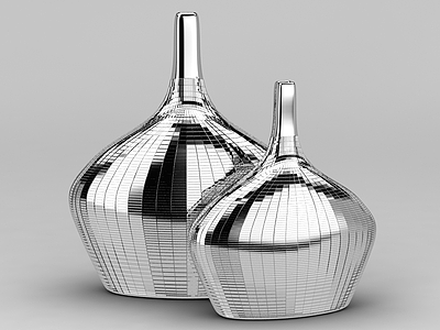 3d创意不锈钢花瓶免费模型