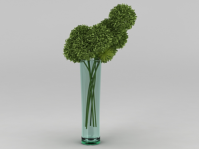 3d玻璃瓶装饰花卉免费模型