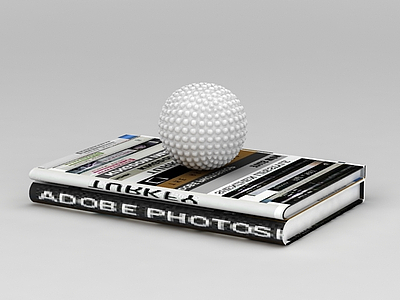 3d设计书和高尔夫球模型