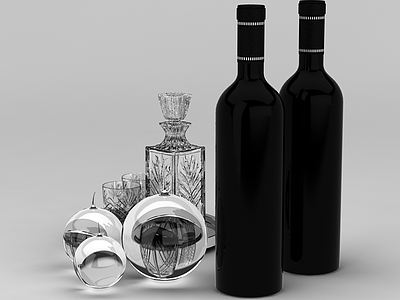 酒和酒具模型3d模型