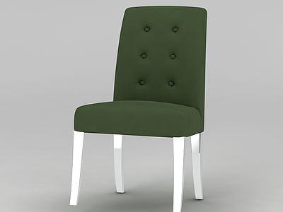 3d绿色软包餐椅模型