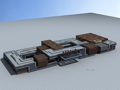 3d家居广场大楼模型