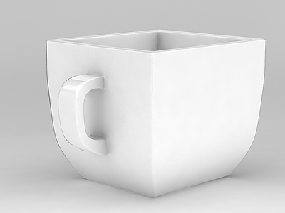 白色陶瓷杯模型