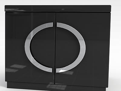 3d黑色实木柜子模型