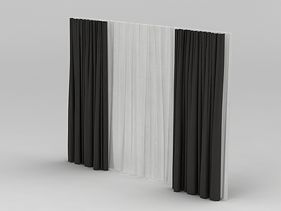 遮阳窗帘模型3d模型