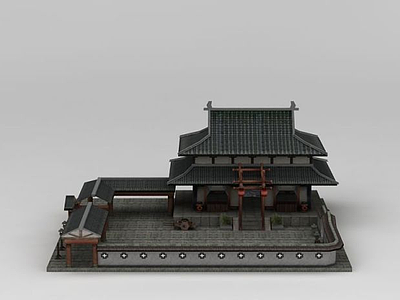3d古代阁楼庭院模型
