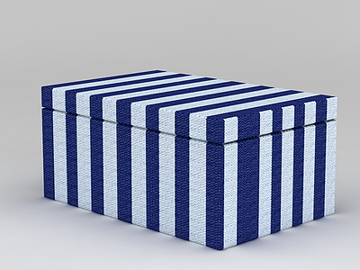 3d蓝白条纹储物盒模型