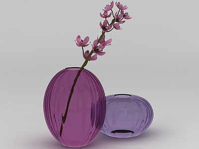 3d紫色水晶花瓶免费模型