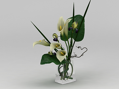 插花花瓶摆件模型3d模型
