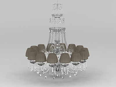 3d现代客厅精美水晶吊灯免费模型