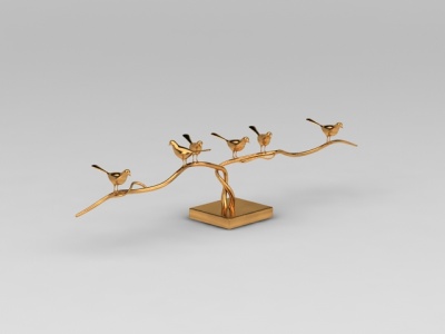3d新中式金属小鸟工艺摆件免费模型