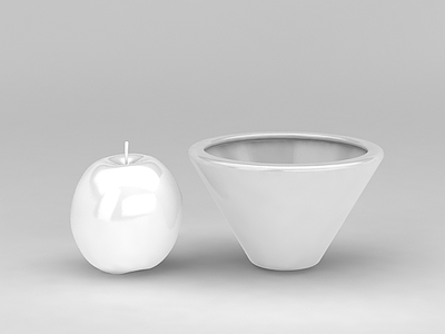 陶瓷摆件苹果模型3d模型