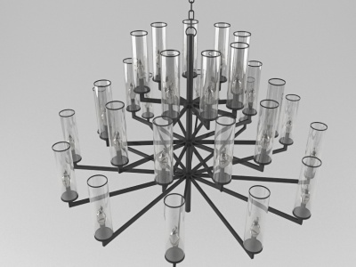 现代创意玻璃吊灯模型3d模型
