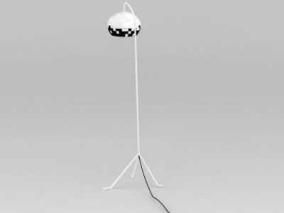 黑白球形落地灯3d模型