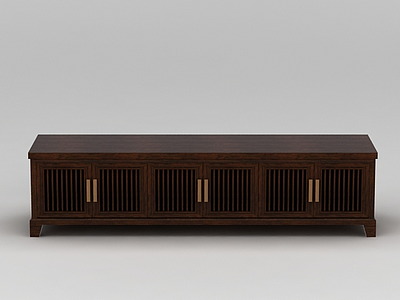 3d中式风格实木电视柜模型