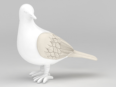 3d鸽子雕塑摆件免费模型