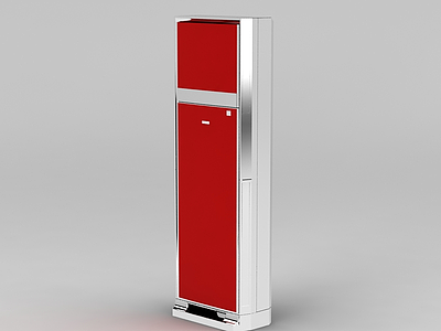 3d红色冰箱模型