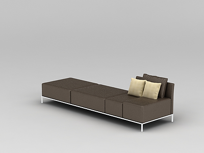 3d咖啡色沙发床免费模型