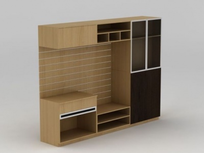 3d实木整体柜模型