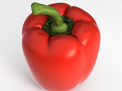 3d蔬菜红彩椒模型
