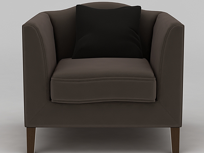 咖啡色单人沙发模型3d模型