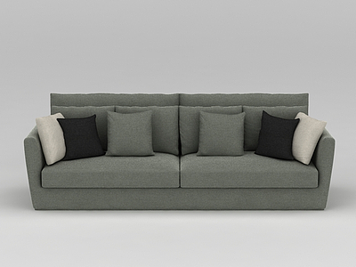 3d灰色布艺双人沙发免费模型