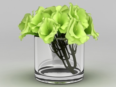 玻璃杯花模型3d模型