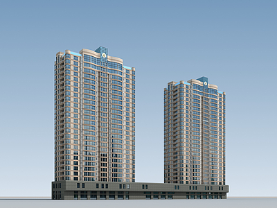 小区高层住宅楼3d模型