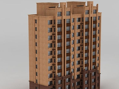 3d花园住宅楼模型
