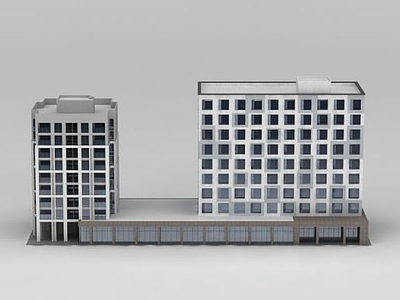 3d现代酒店建筑模型