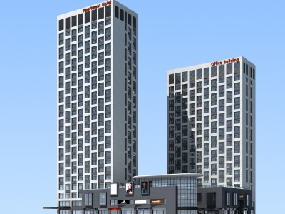 3d公寓楼模型