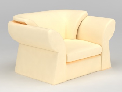 3d米黄色单人沙发免费模型
