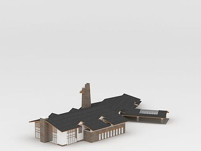 日式私人会所建筑模型3d模型