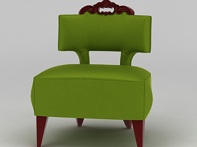 欧式简约草绿色餐椅模型3d模型