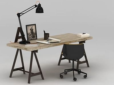 北欧小书桌椅模型3d模型