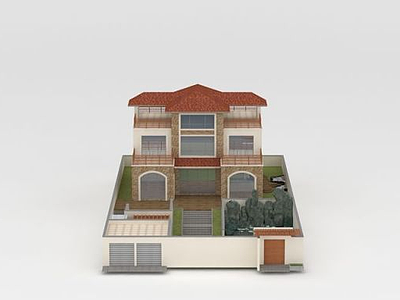 3d花园别墅模型
