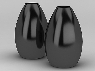 工艺黑陶花瓶模型