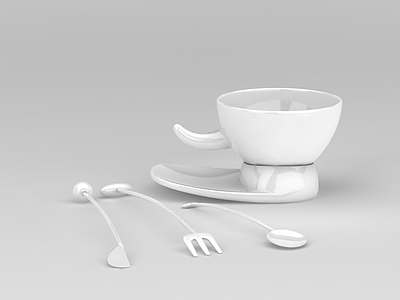 3d创意陶瓷餐具模型