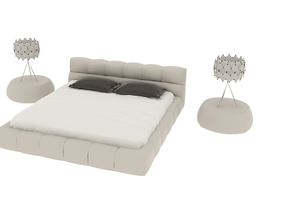现代软包矮床模型3d模型