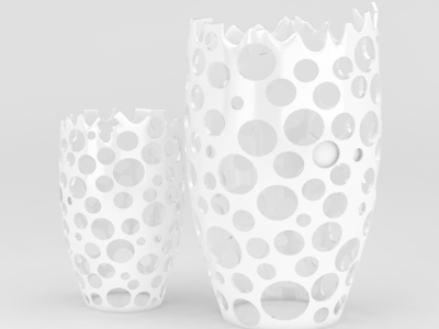 3d白色镂空工艺花瓶免费模型