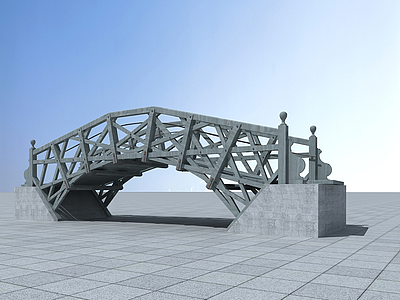 3d朴实的钢架桥模型