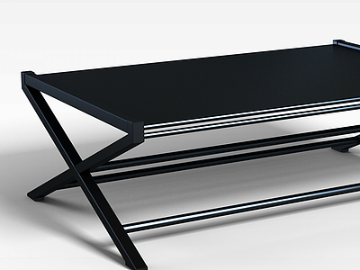 深蓝色铁艺桌子模型3d模型
