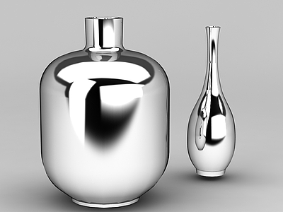 3d时尚不锈钢花瓶免费模型