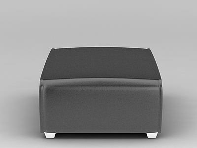 黑色真皮小方凳模型3d模型